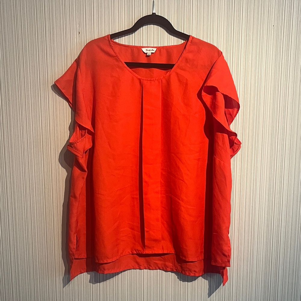Plus size scarlet Simply Be flutter sleeve top